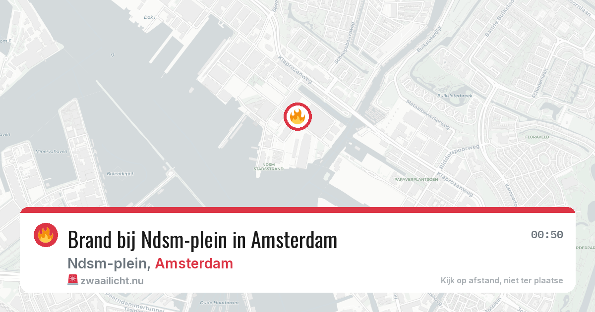 Brand bij Ndsm-plein in Amsterdam — 17 jul 2026