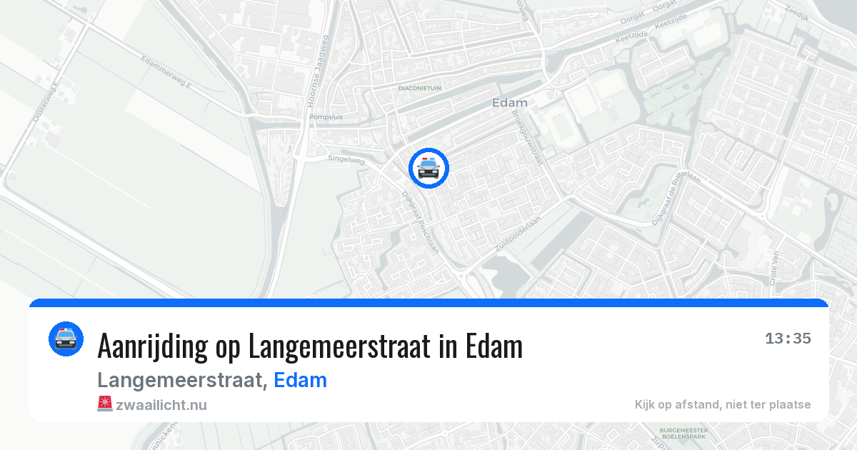 Aanrijding op Langemeerstraat in Edam — 3 jul 2026