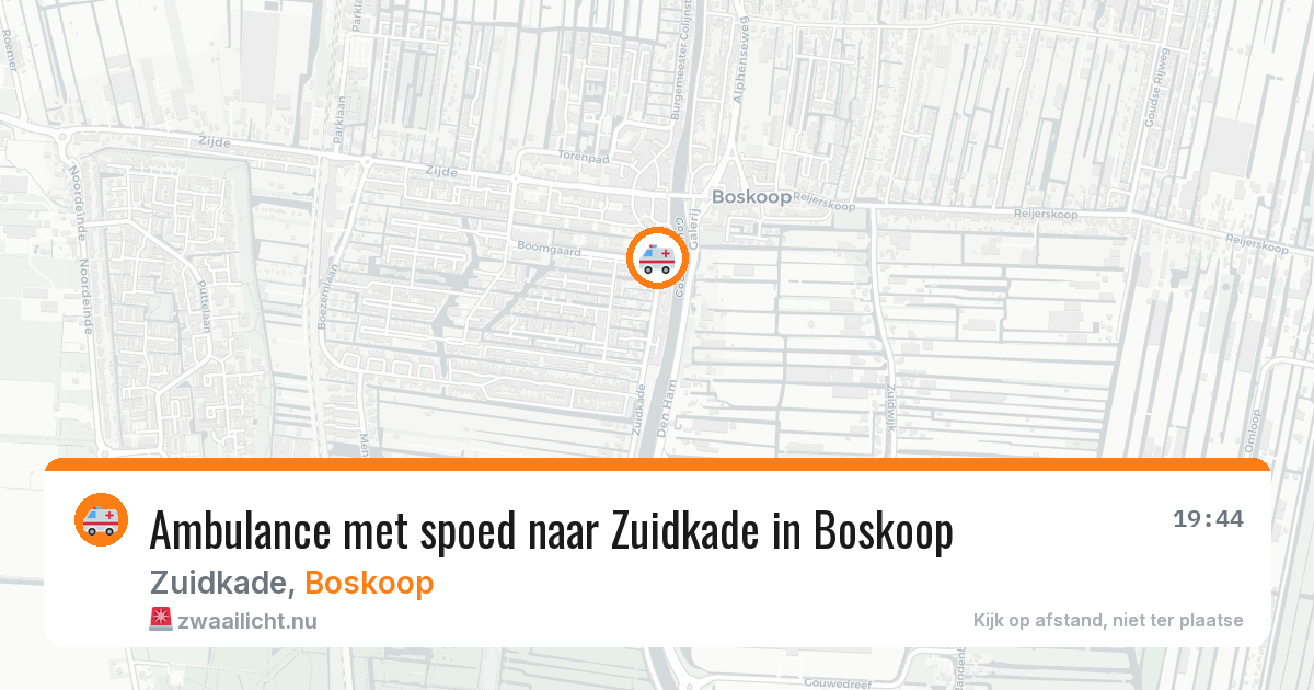 Ambulance met spoed naar Zuidkade in Boskoop — 22 mrt 2026