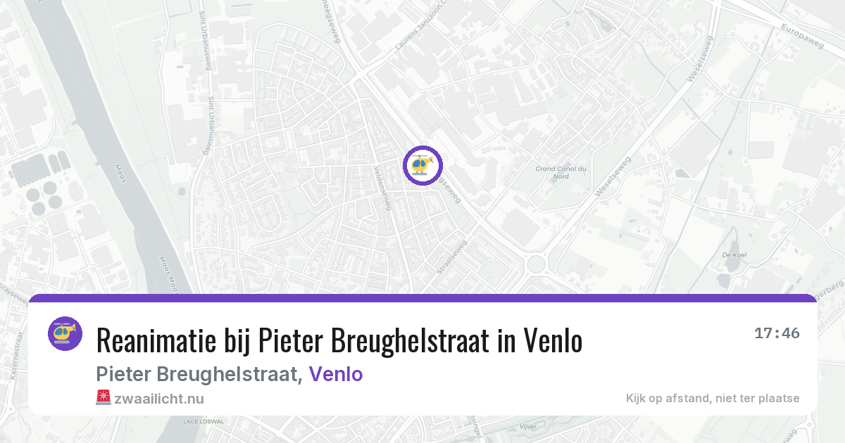 Reanimatie bij Pieter Breughelstraat in Venlo — 21 jul 2026