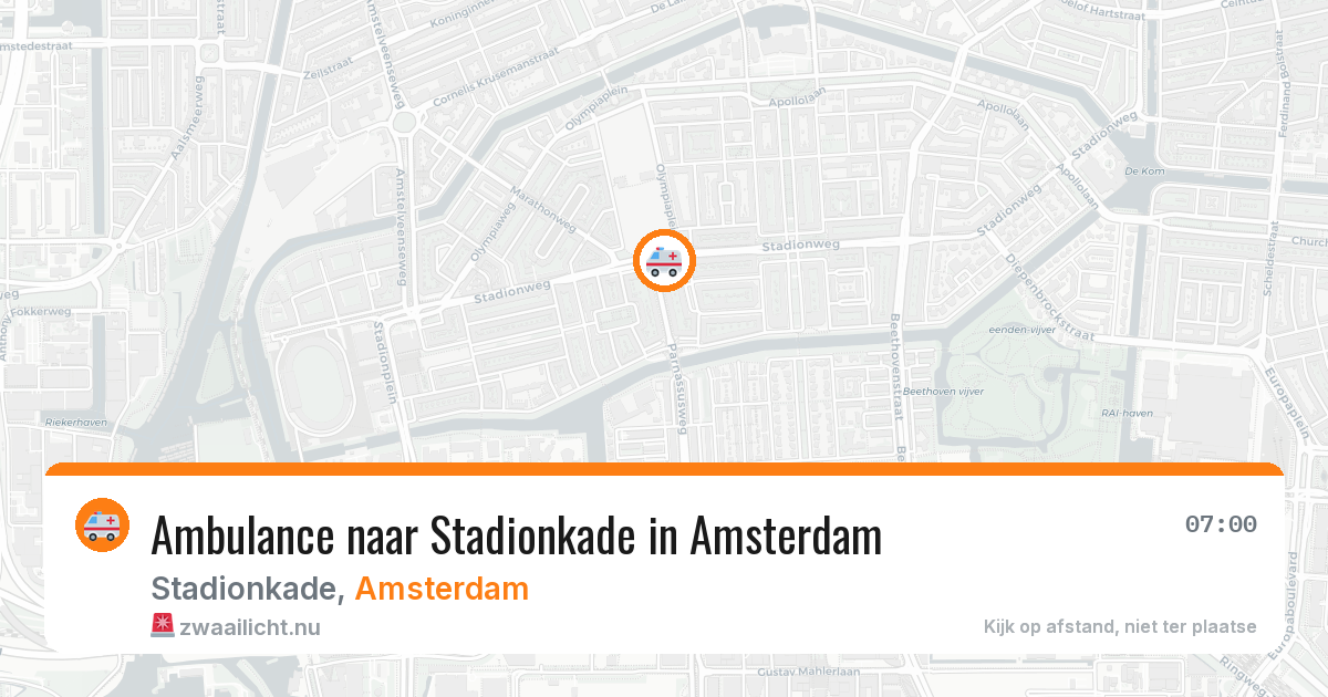 Ambulance naar Stadionkade in Amsterdam — 26 apr 2026