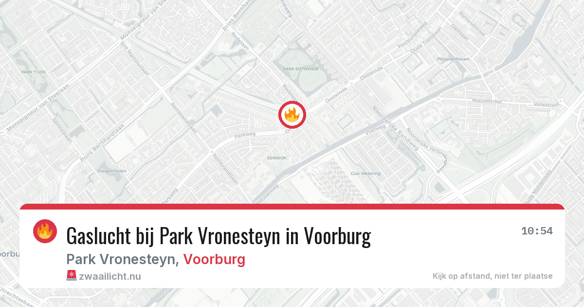 Gaslucht bij Park Vronesteyn in Voorburg — 9 apr 2026
