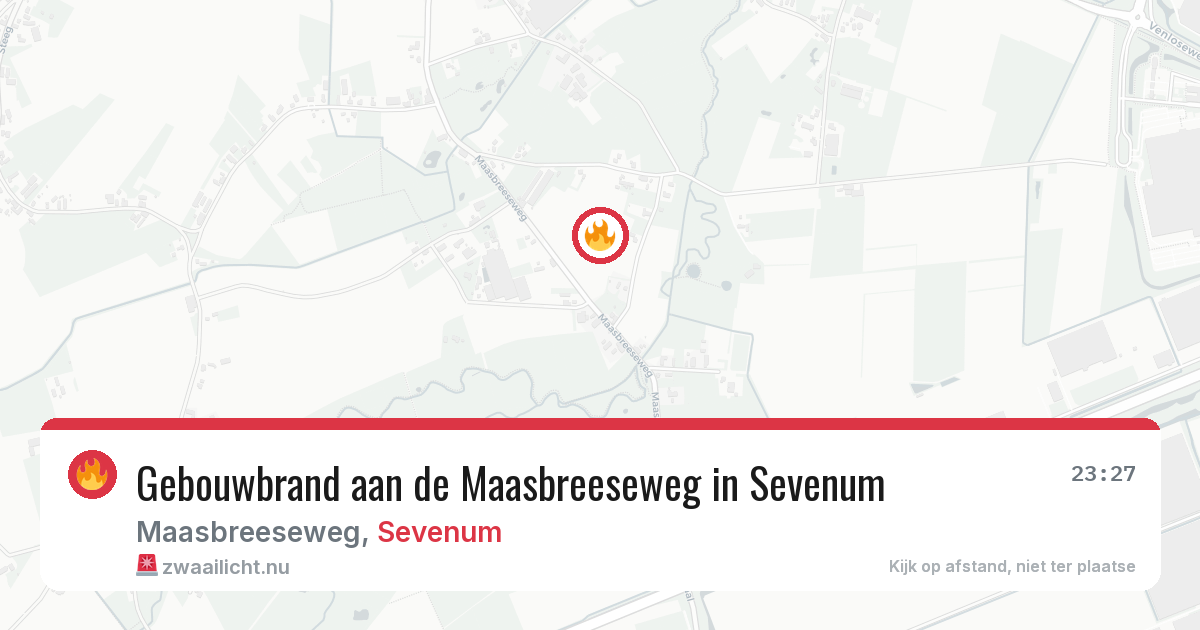 Gebouwbrand aan de Maasbreeseweg in Sevenum — 17 mrt 2026