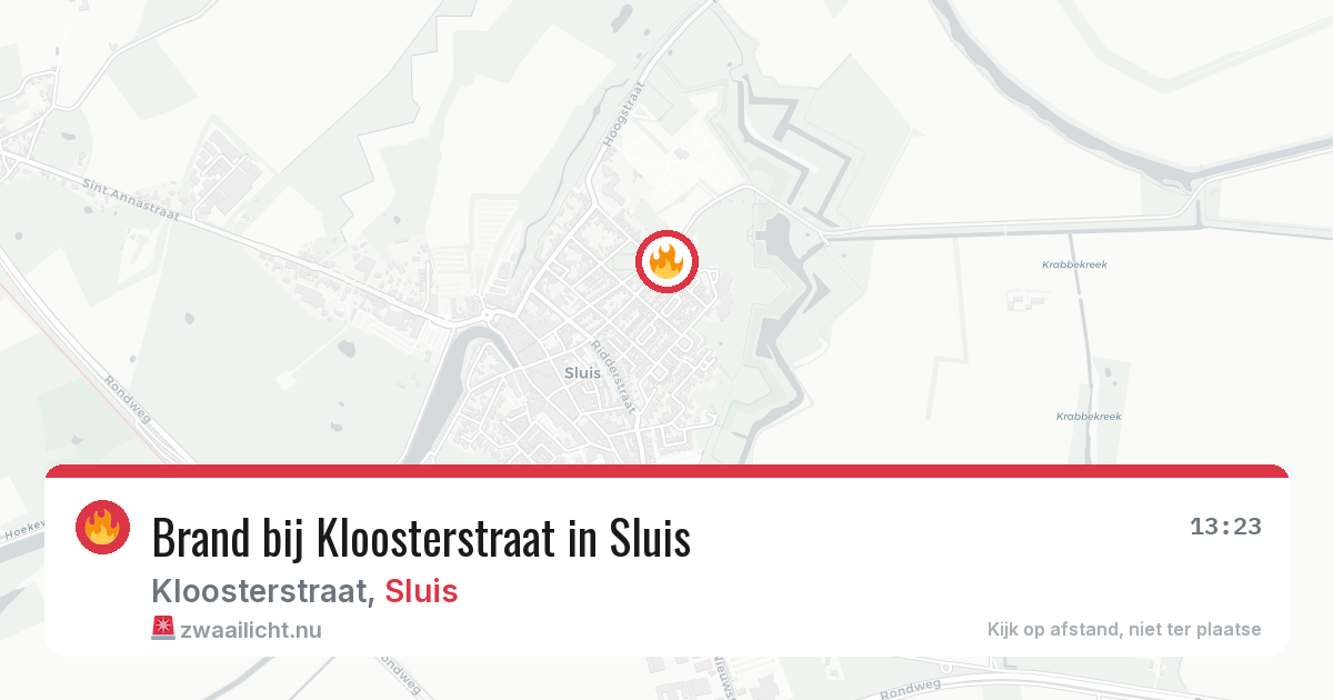Brand bij Kloosterstraat in Sluis — 1 jun 2026