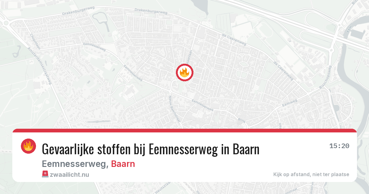 Gevaarlijke stoffen bij Eemnesserweg in Baarn — 25 mrt 2026