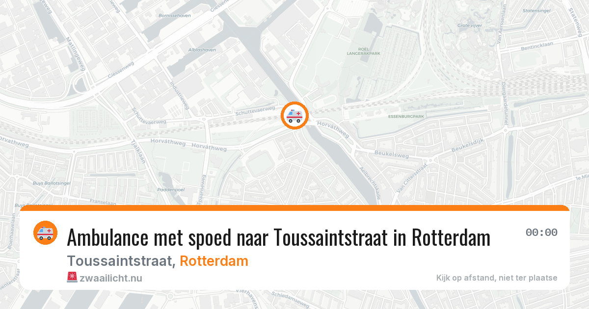 Ambulance met spoed naar Toussaintstraat in Rotterdam — 14 jul 2026