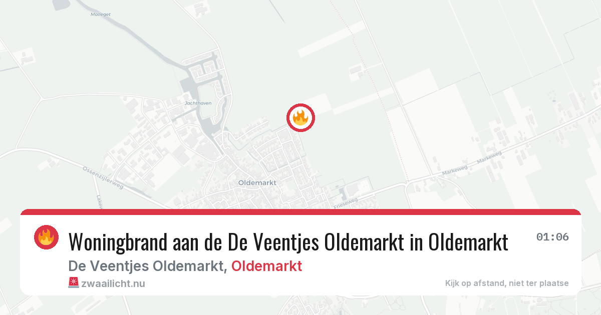 Woningbrand aan de De Veentjes Oldemarkt in Oldemarkt — 18 mei 2026