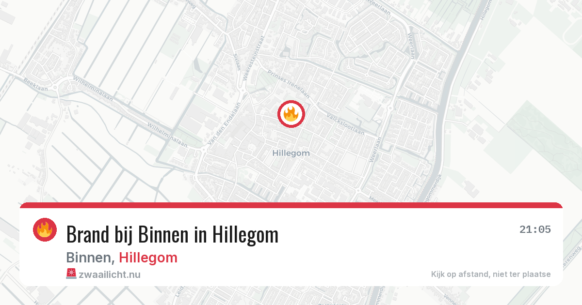 Brand bij Binnen in Hillegom — 21 apr 2026