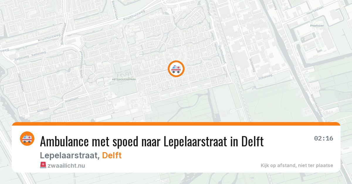Ambulance met spoed naar Lepelaarstraat in Delft — 23 jul 2026