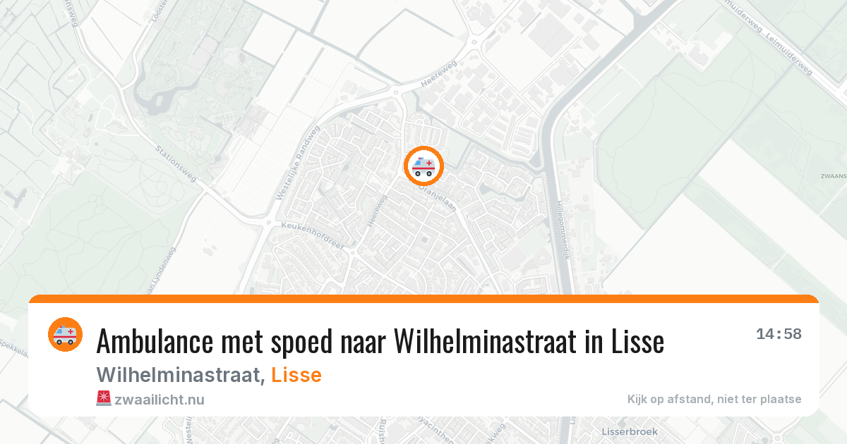 Ambulance met spoed naar Wilhelminastraat in Lisse — 12 jul 2026