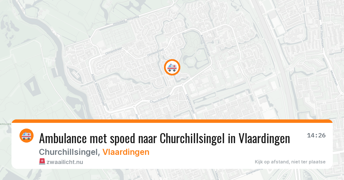 Ambulance met spoed naar Churchillsingel in Vlaardingen — 14 mei 2026