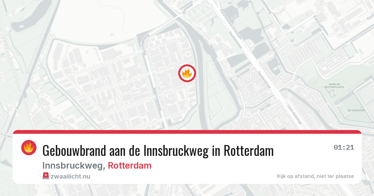 Gebouwbrand aan de Innsbruckweg in Rotterdam — 12 mrt 2026