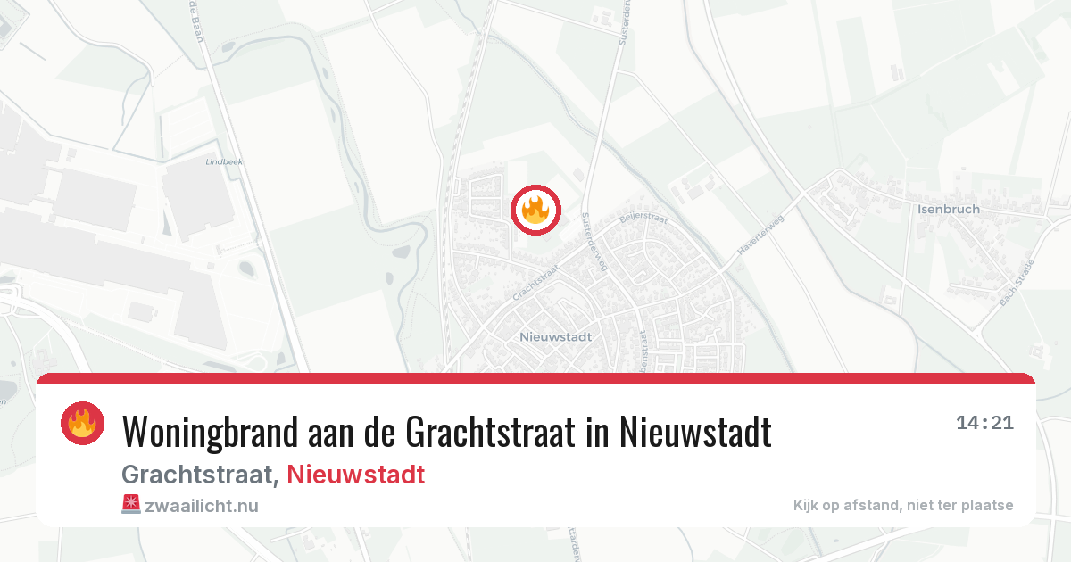 Woningbrand aan de Grachtstraat in Nieuwstadt — 13 apr 2026