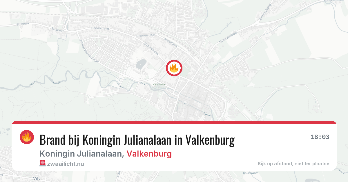 Brand bij Koningin Julianalaan in Valkenburg — 17 jul 2026