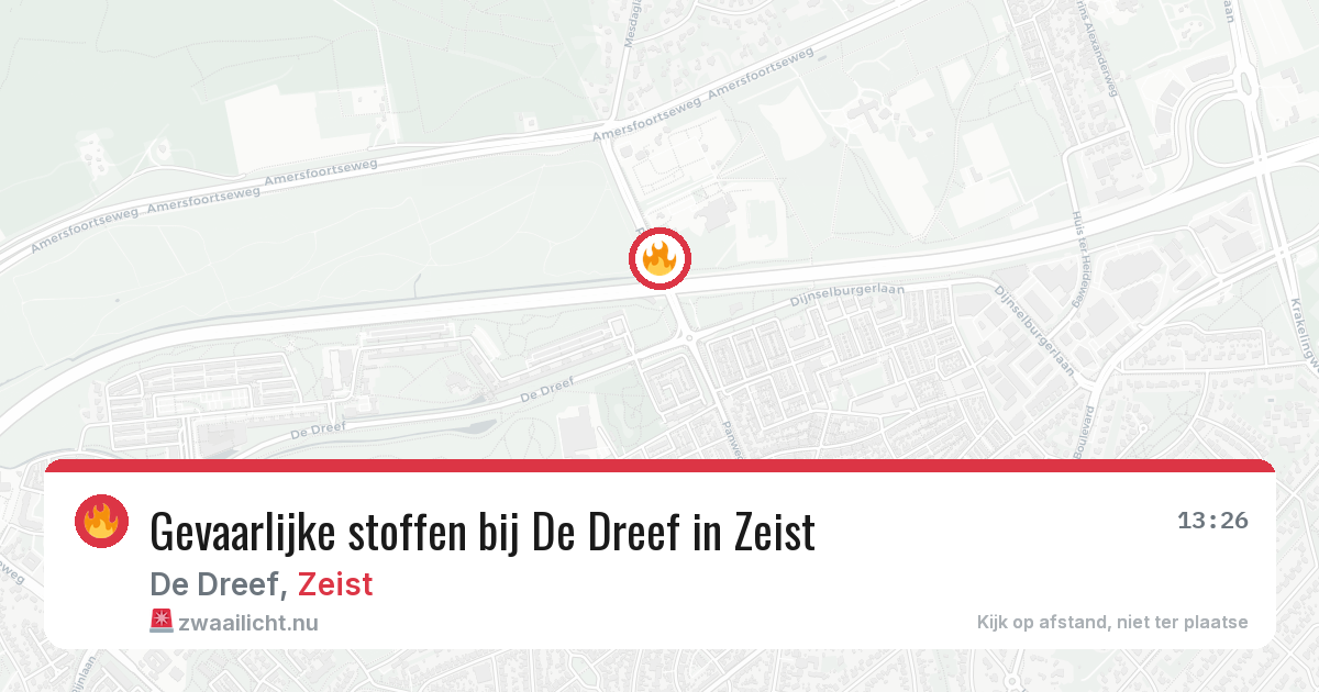 Gevaarlijke stoffen bij De Dreef in Zeist — 4 jun 2026