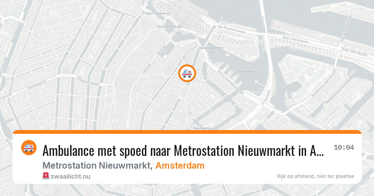 Ambulance met spoed naar Metrostation Nieuwmarkt in Amsterdam — 23 jul 2026
