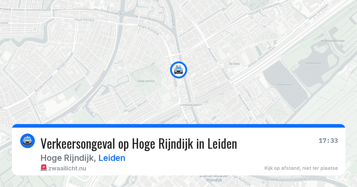 Verkeersongeval op Hoge Rijndijk in Leiden — 4 jun 2026