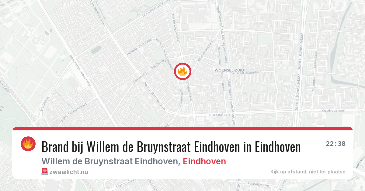 Brand bij Willem de Bruynstraat Eindhoven in Eindhoven — 27 apr 2026