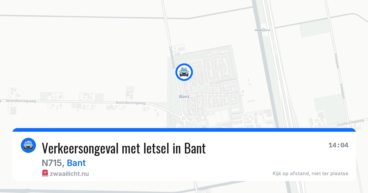 Verkeersongeval met letsel in Bant — 10 jul 2026