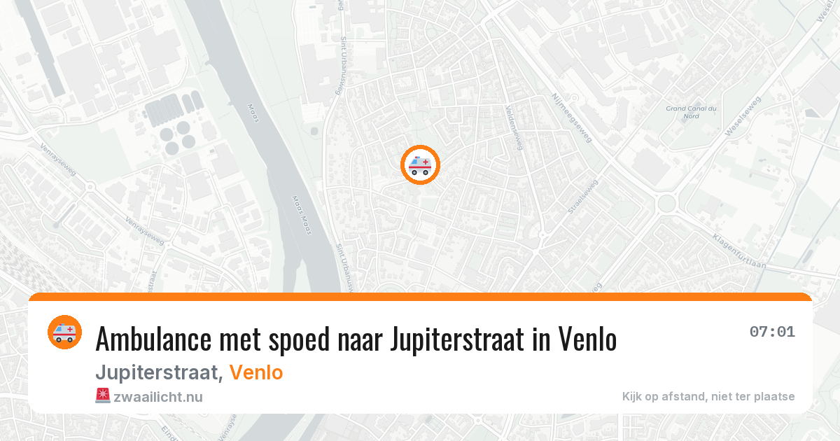 Ambulance met spoed naar Jupiterstraat in Venlo — 11 jul 2026