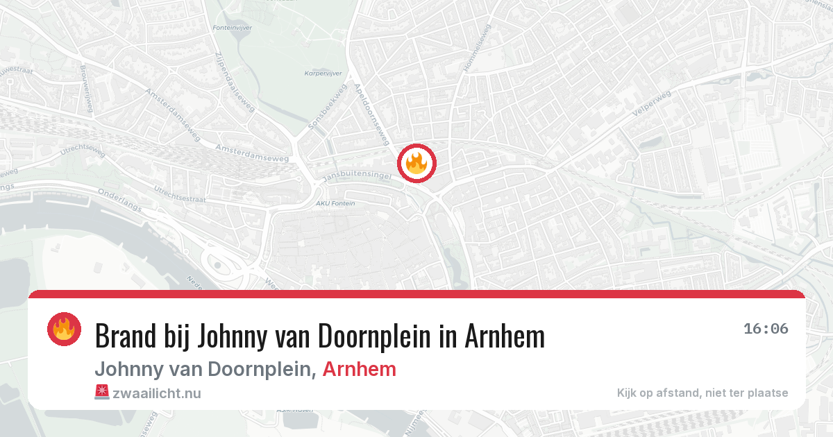 Brand bij Johnny van Doornplein in Arnhem — 23 jul 2026