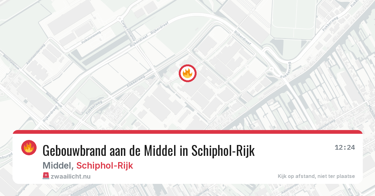 Gebouwbrand aan de Middel in Schiphol-Rijk — 14 jul 2026