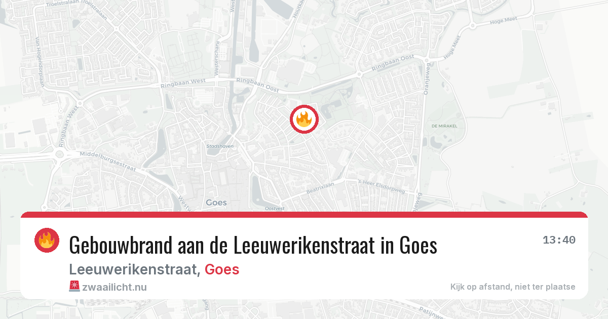 Gebouwbrand aan de Leeuwerikenstraat in Goes — 20 mrt 2026