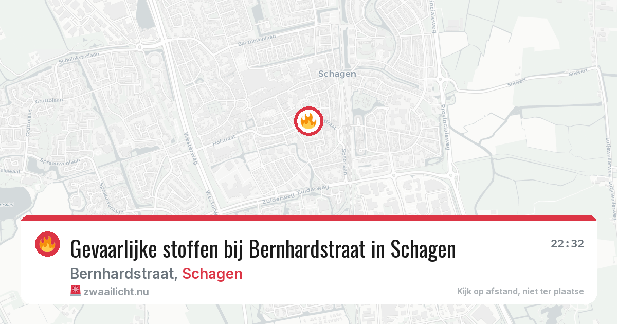 Gevaarlijke stoffen bij Bernhardstraat in Schagen — 18 jul 2026