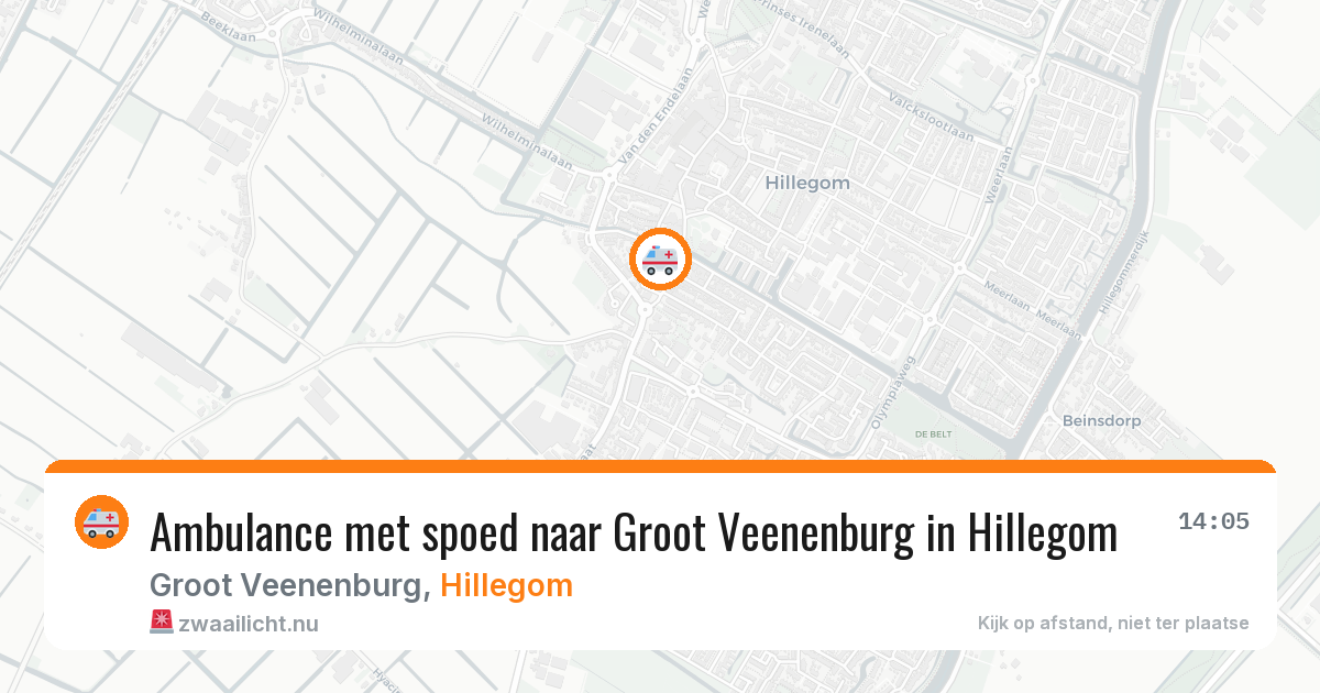 Ambulance met spoed naar Groot Veenenburg in Hillegom — 15 mrt 2026