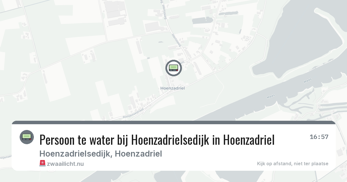 Persoon te water bij Hoenzadrielsedijk in Hoenzadriel — 26 mei 2026