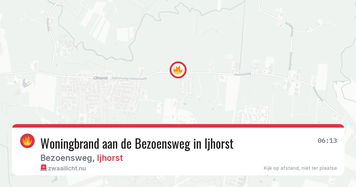 Woningbrand aan de Bezoensweg in Ijhorst — 7 mrt 2026