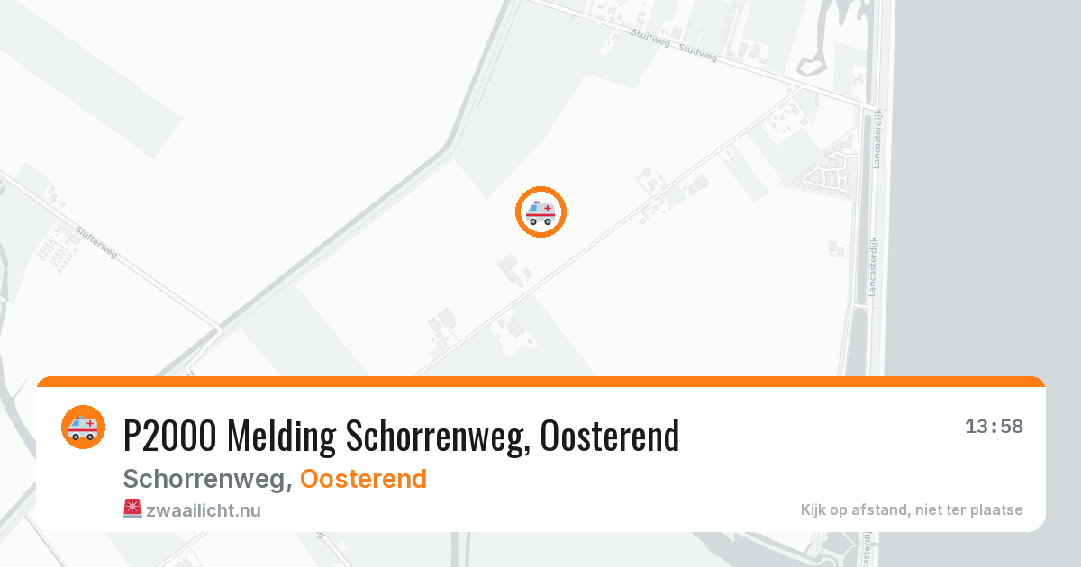 P2000 Melding Schorrenweg, Oosterend — 5 jul 2026