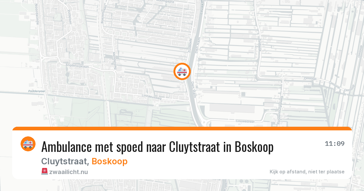 Ambulance met spoed naar Cluytstraat in Boskoop — 23 apr 2026