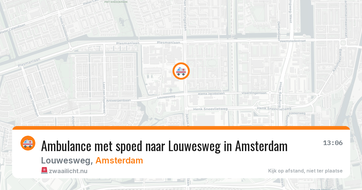 Ambulance met spoed naar Louwesweg in Amsterdam — 21 mei 2026