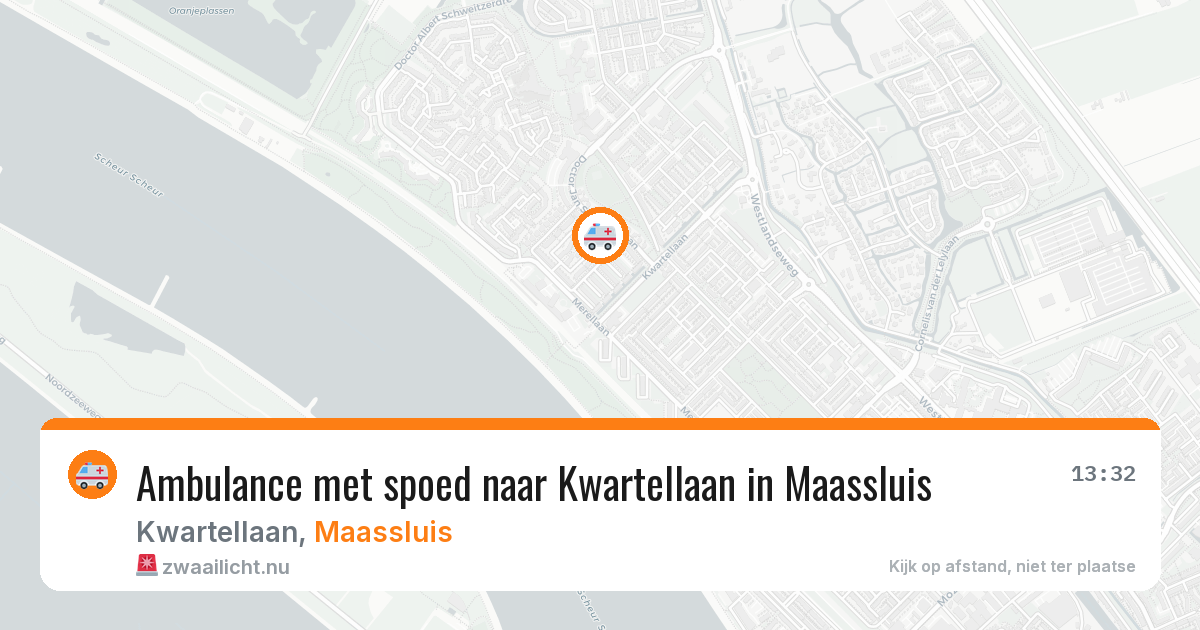 Ambulance met spoed naar Kwartellaan in Maassluis — 11 mei 2026
