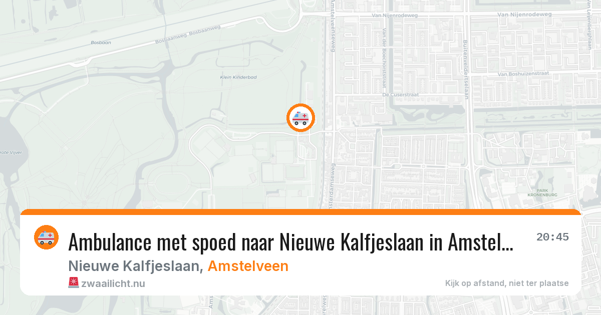 Ambulance met spoed naar Nieuwe Kalfjeslaan in Amstelveen — 13 jul 2026