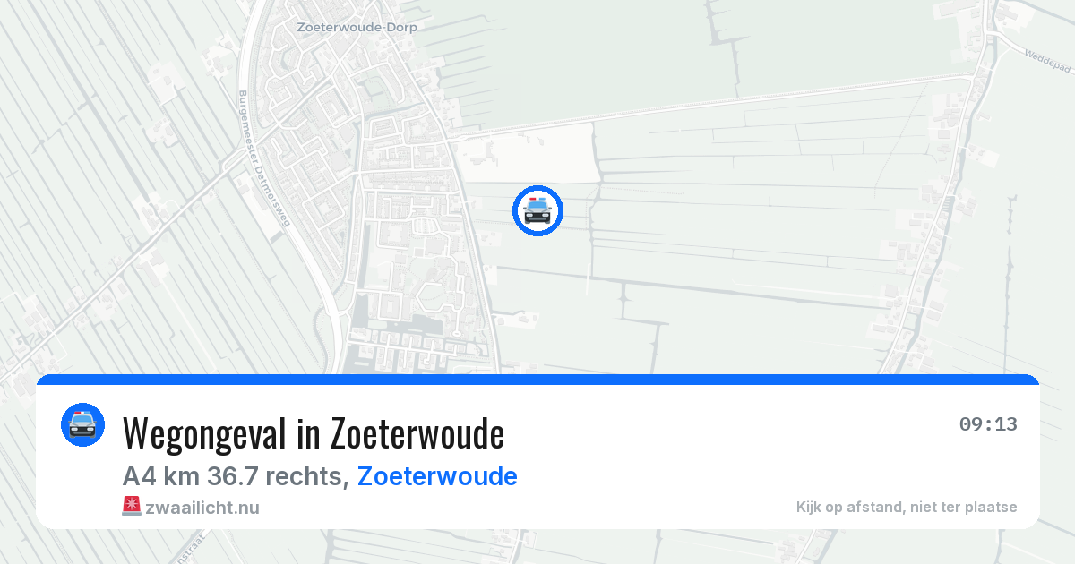 Wegongeval in Zoeterwoude — 9 apr 2026