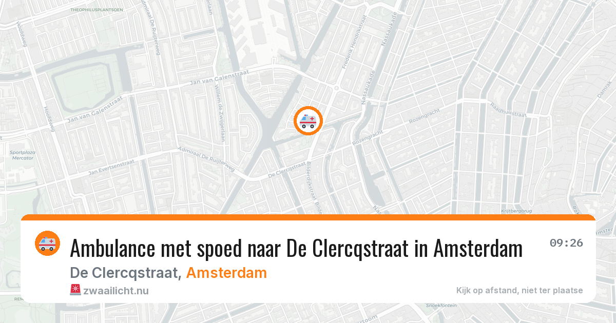 Ambulance met spoed naar De Clercqstraat in Amsterdam — 2 jun 2026