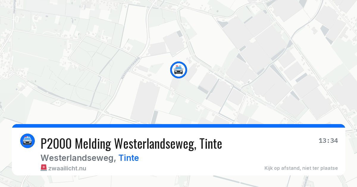 P2000 Melding Westerlandseweg, Tinte — 18 jul 2026