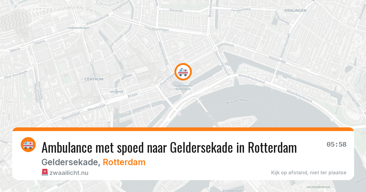 Ambulance met spoed naar Geldersekade in Rotterdam — 26 jul 2026