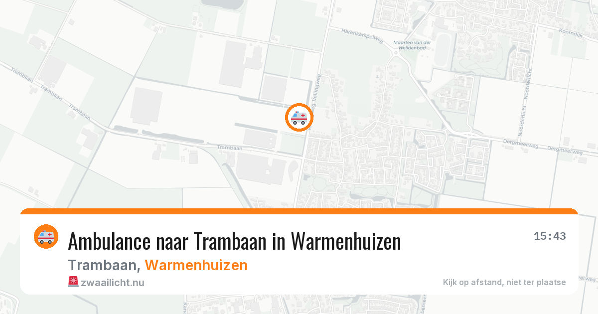 Ambulance naar Trambaan in Warmenhuizen — 21 mrt 2026