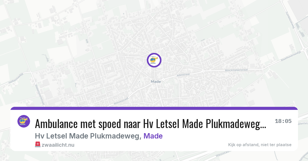 Ambulance met spoed naar Hv Letsel Made Plukmadeweg in Made — 26 jul 2026