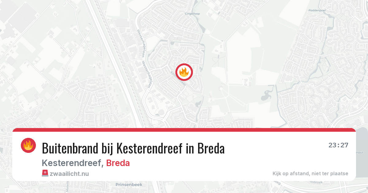 Buitenbrand bij Kesterendreef in Breda — 23 apr 2026