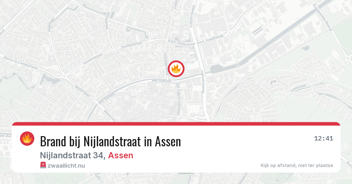 Brand bij Nijlandstraat in Assen — 6 apr 2026