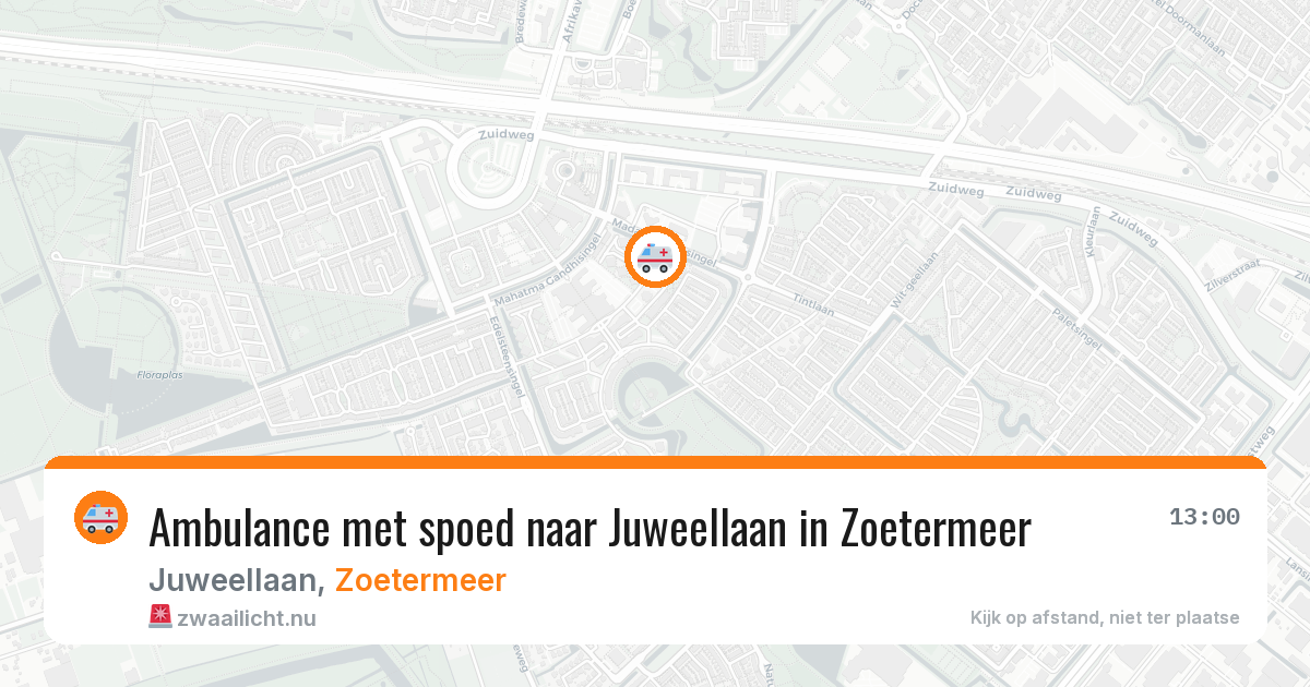 Ambulance met spoed naar Juweellaan in Zoetermeer — 25 apr 2026