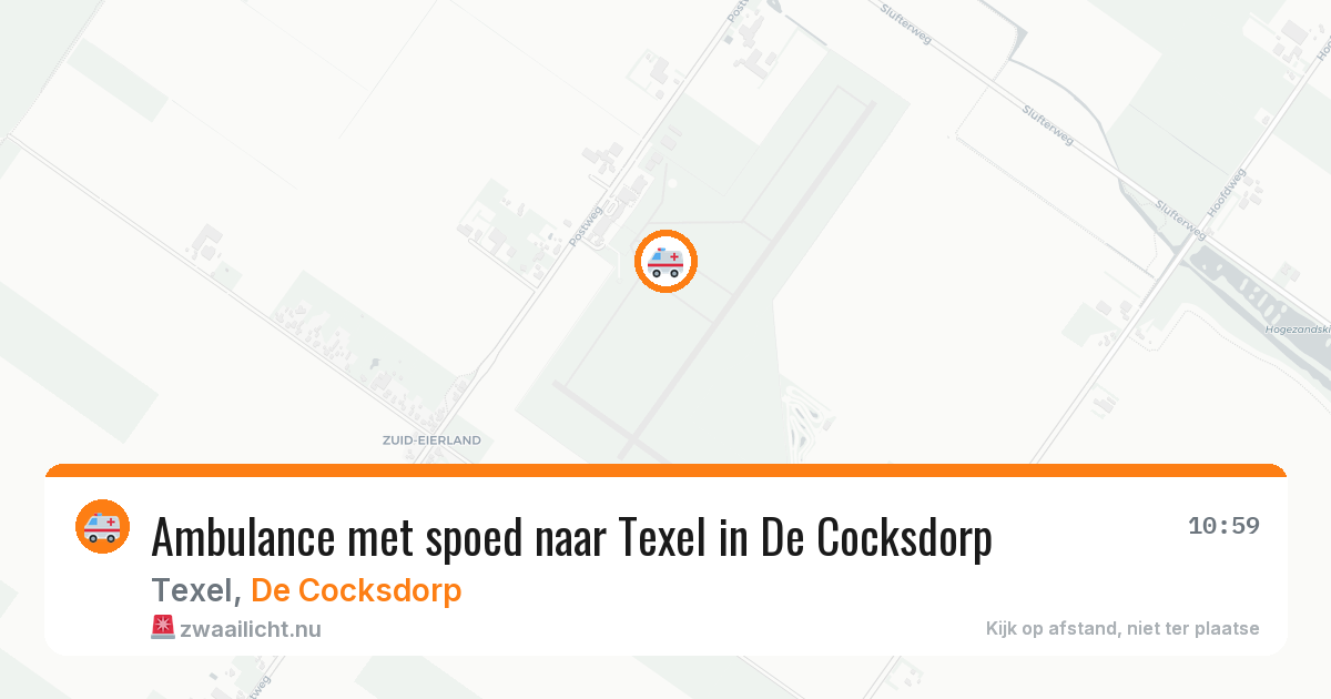 Ambulance met spoed naar Texel in De Cocksdorp — 15 mei 2026