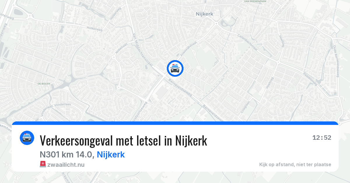 Verkeersongeval met letsel in Nijkerk — 20 jul 2026