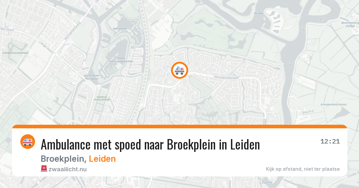 Ambulance met spoed naar Broekplein in Leiden — 16 jul 2026