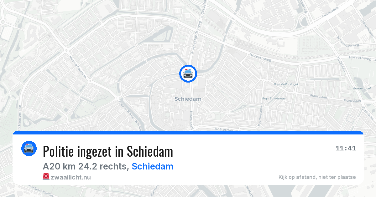 Politie ingezet in Schiedam — 11 jul 2026 | 🚨 Zwaailicht.nu