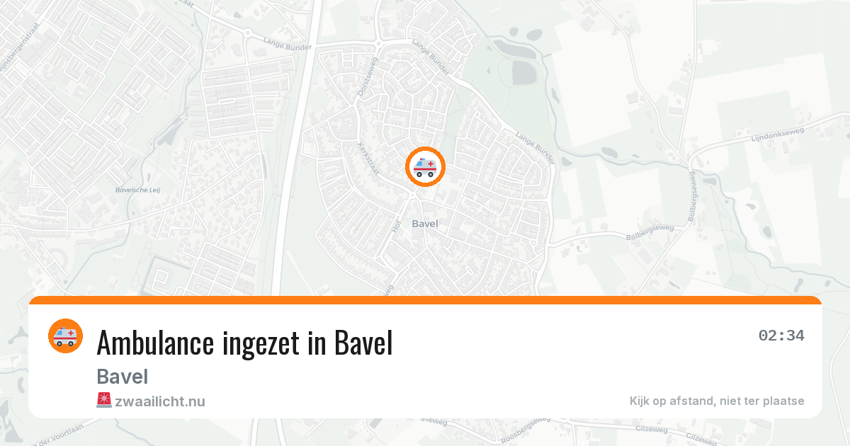 Ambulance ingezet in Bavel — 12 jul 2026 | 🚨 Zwaailicht.nu